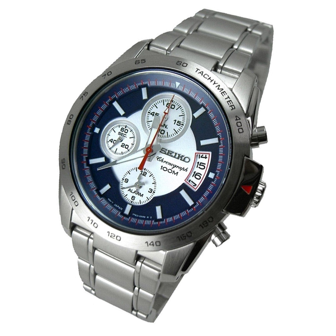 Seiko Watch Chronograph Silver Mens SNAA67P1