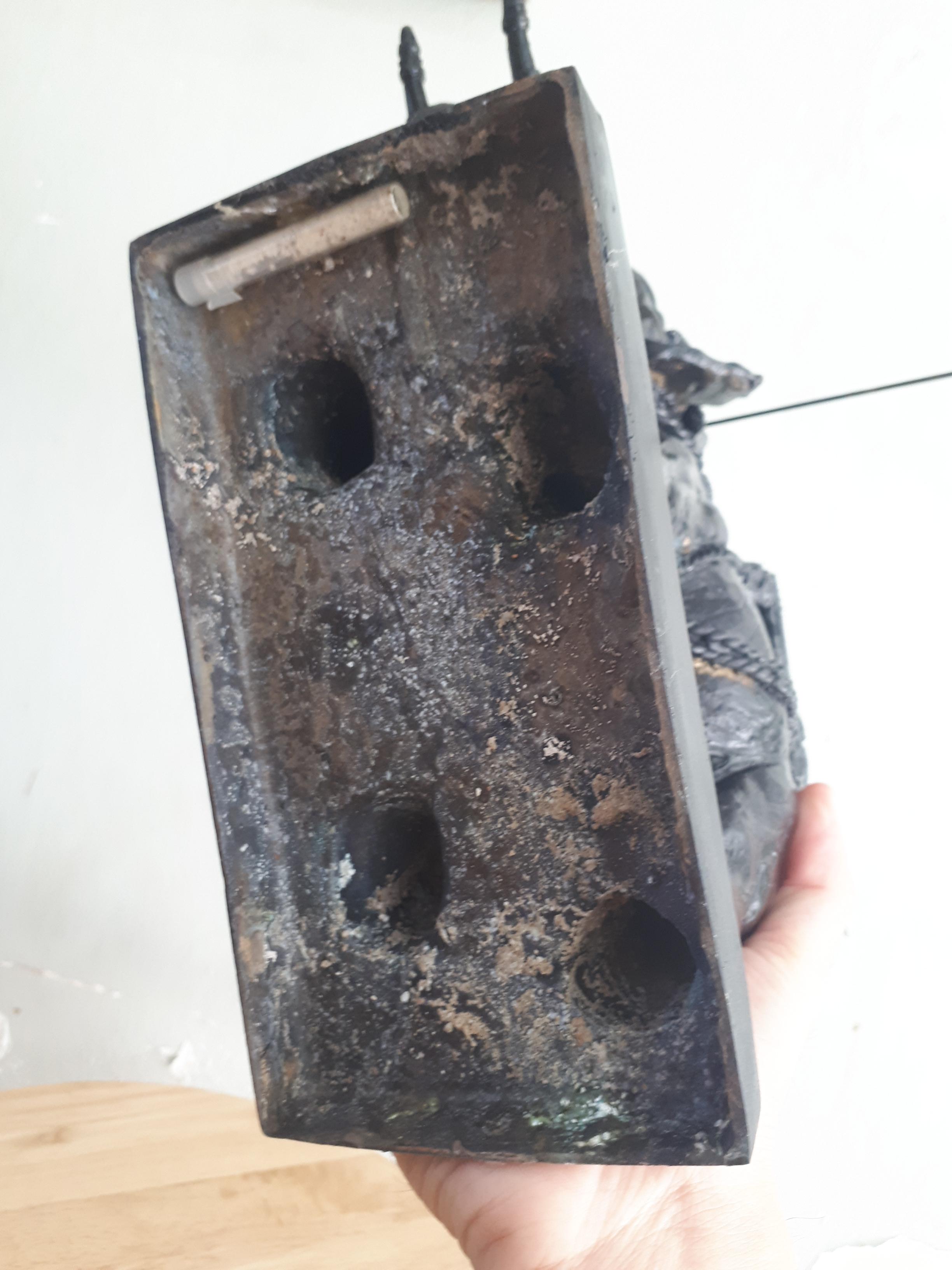 รูปหล่อ พระเจ้าพรหมมหาราช ทรงประทับขี่ช้างศึก ช้างพลายประกายแก้ว ออกศึก เนื้อโลหะรมดำ ปี2555 #รับประกันแท้ (องค์ใหญ่ ขนาด สูง14นิ้ว ฐาน7นิ้ว)