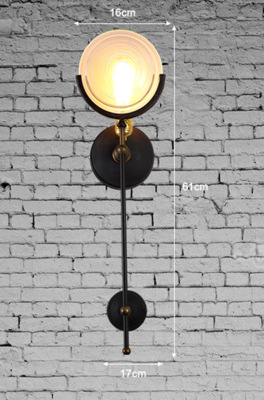 โคมไฟติดผนังทรงแผ่นกระจกกลมแบน สไตล์ Retro industrial [ML0704]