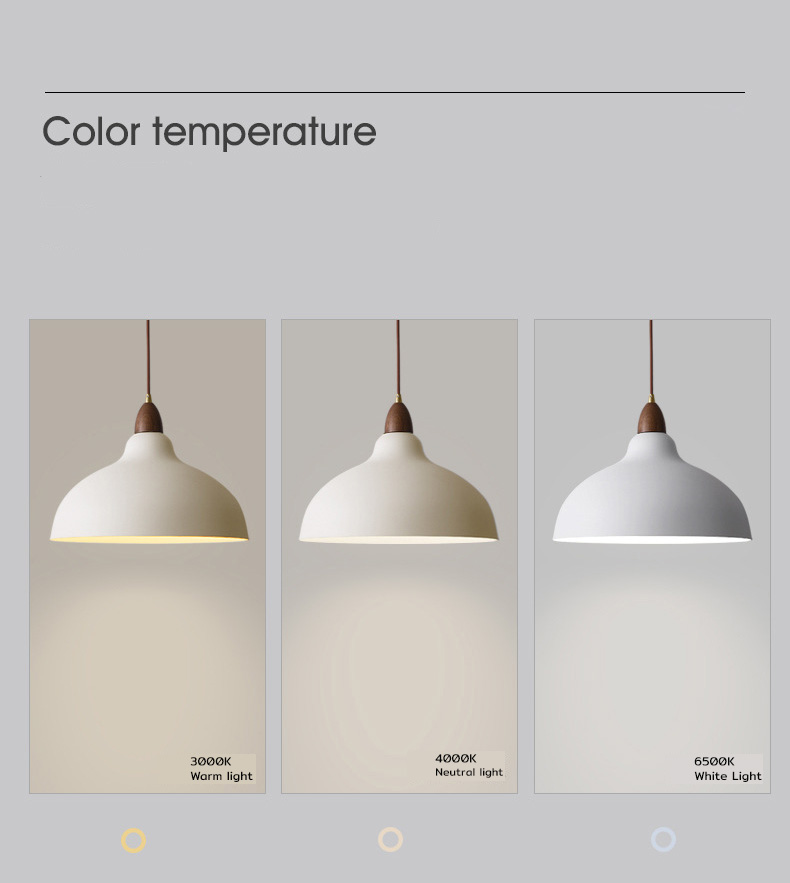 โคมไฟแขวนเพดานสไตล์นอร์ดิกหัวไม้โทนสีวอลนัท ปากโคมกว้าง35cm [AR90]