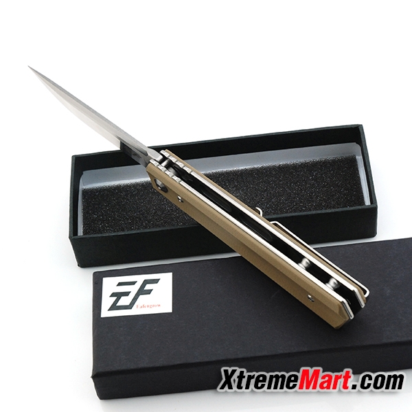 มีดพับ Eafengrow EF56 ด้ามน้ำตาล 58-60HRC 9Cr Blade G10 Handle Folding knife Survival Camping tool tactical edc outdoor