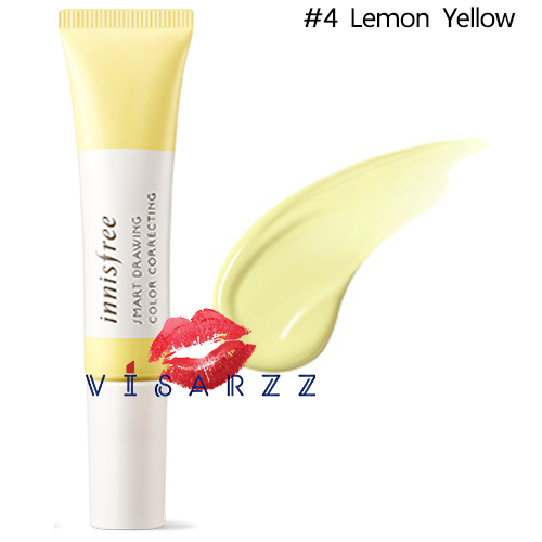 (#4 Lemon Yellow) Innisfree Smart Drawing Color Correcting 12mL เบสช่วยปรับสภาพสีผิวที่หมองคล้ำในจุดต่างๆ ให้สม่ำเสมอ สว่าง กระจ่างใสมากขึ้น เนื้อบางเบา ติดทนนาน มาในรูปแบบบรัชเพนแปรงปากกาใช้งานง่าย