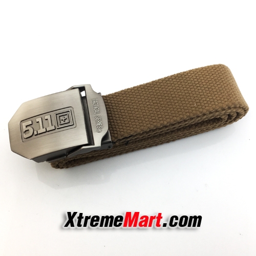 เข็มขัด 5.11(สีน้ำตาล) Men Free Size Durable Tactical Belt with Metal Buckle-Cross (110CM-Length)
