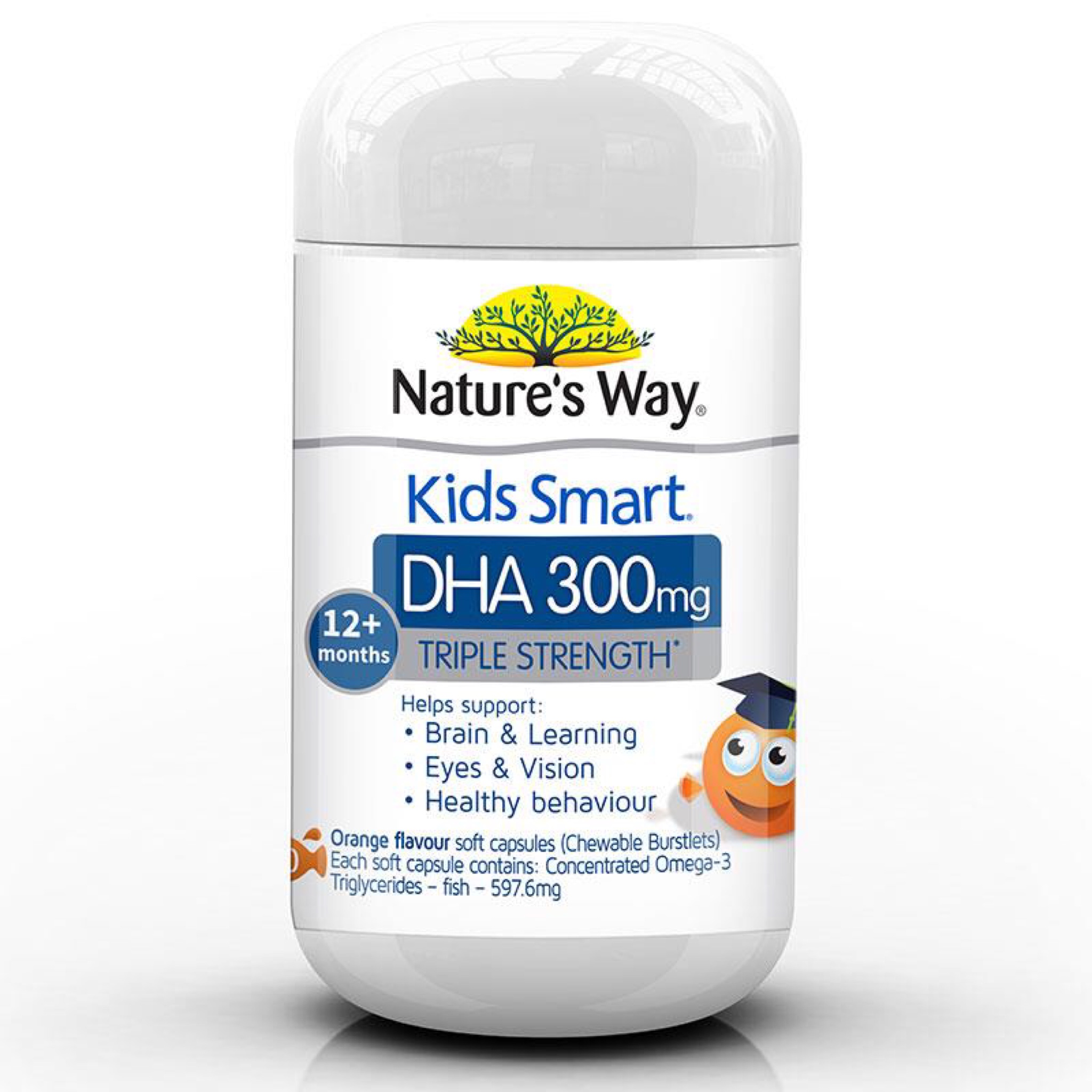 วิตามินบำรุงสมองและการเรียนรู้สำหรับเด็ก Nature's Way Kids Smart Bursts DHA 300mg Triple Strenght