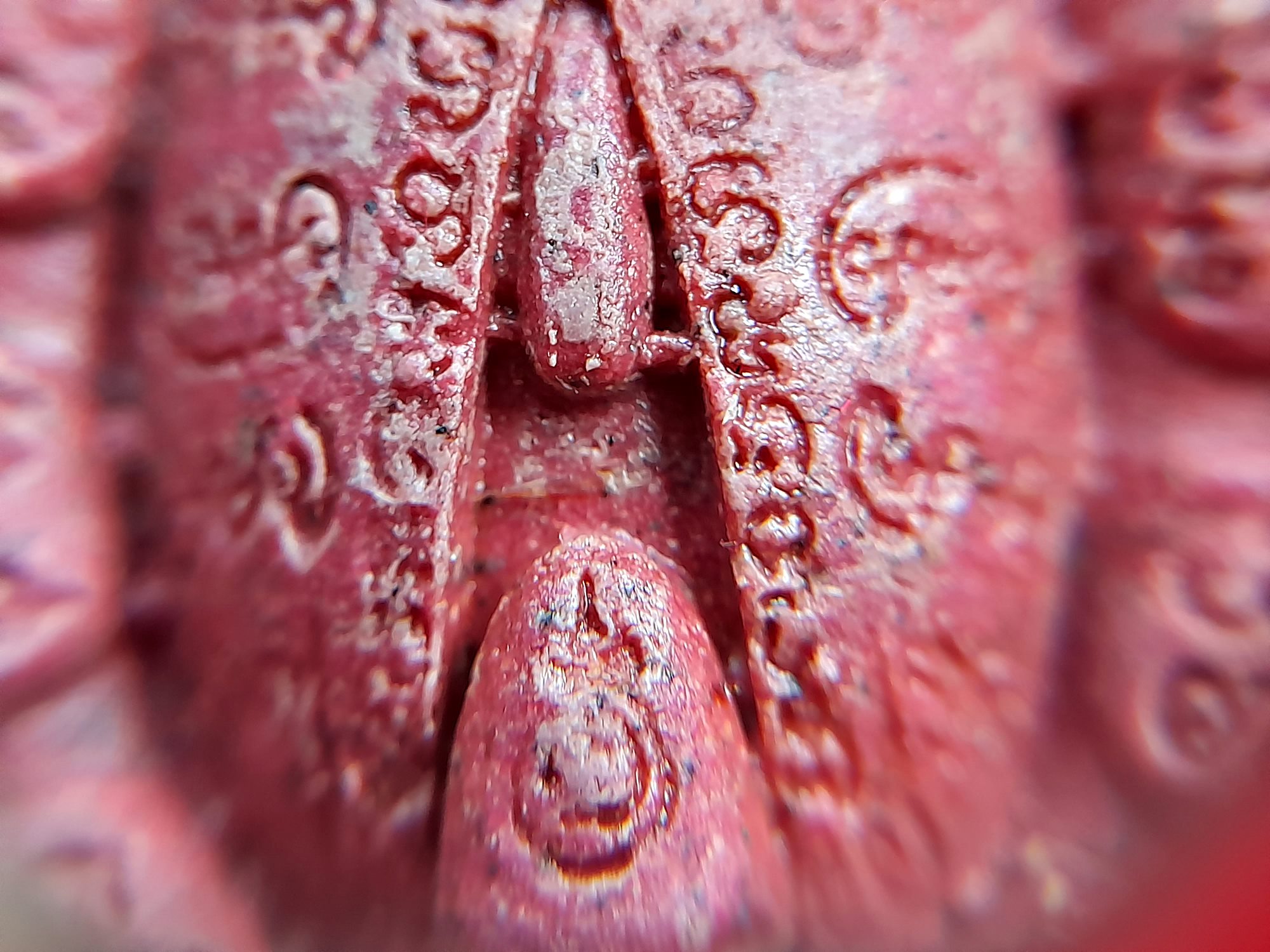 เหรียญศิวลึงค์(หัวปลัดขิก 11รุ่ม1 โยนี พ่อกำเนิด แม่กำเนิด แม่ยั่ว ) ฝั่งตะกรุด3ดอก เนื้อผง สีแดงแรงฤทธิ์(เมตตา เสน่ห์ ลาภ) #รับประกันแท้ - หลวงปู่อุดมทรัพย์(พระอาจารย์จ่อย) วัดเวฬุวัน จ.ศรีสระเกษ จัดสร้างและดำเนินการปลุกเสก