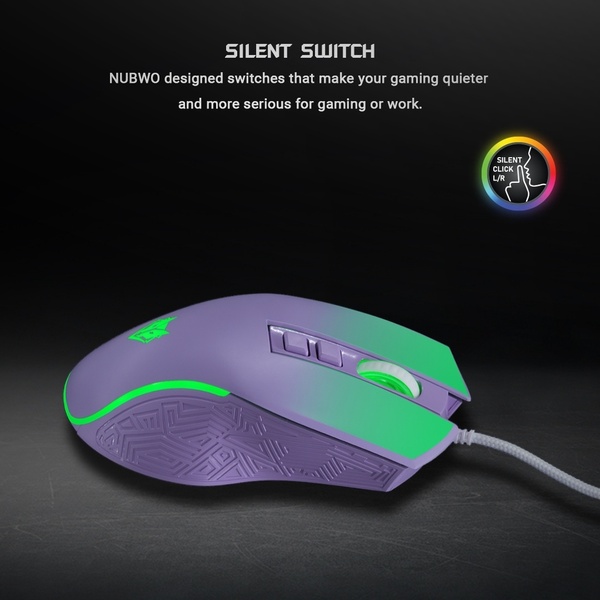 เมาส์เกมมิ่ง Nubwo NM-96 Gaming Mouse สวิสซ์เสียงเงียบ ปรับได้ 3600DPI มี 7 ปุ่ม ปรับสีไฟได้