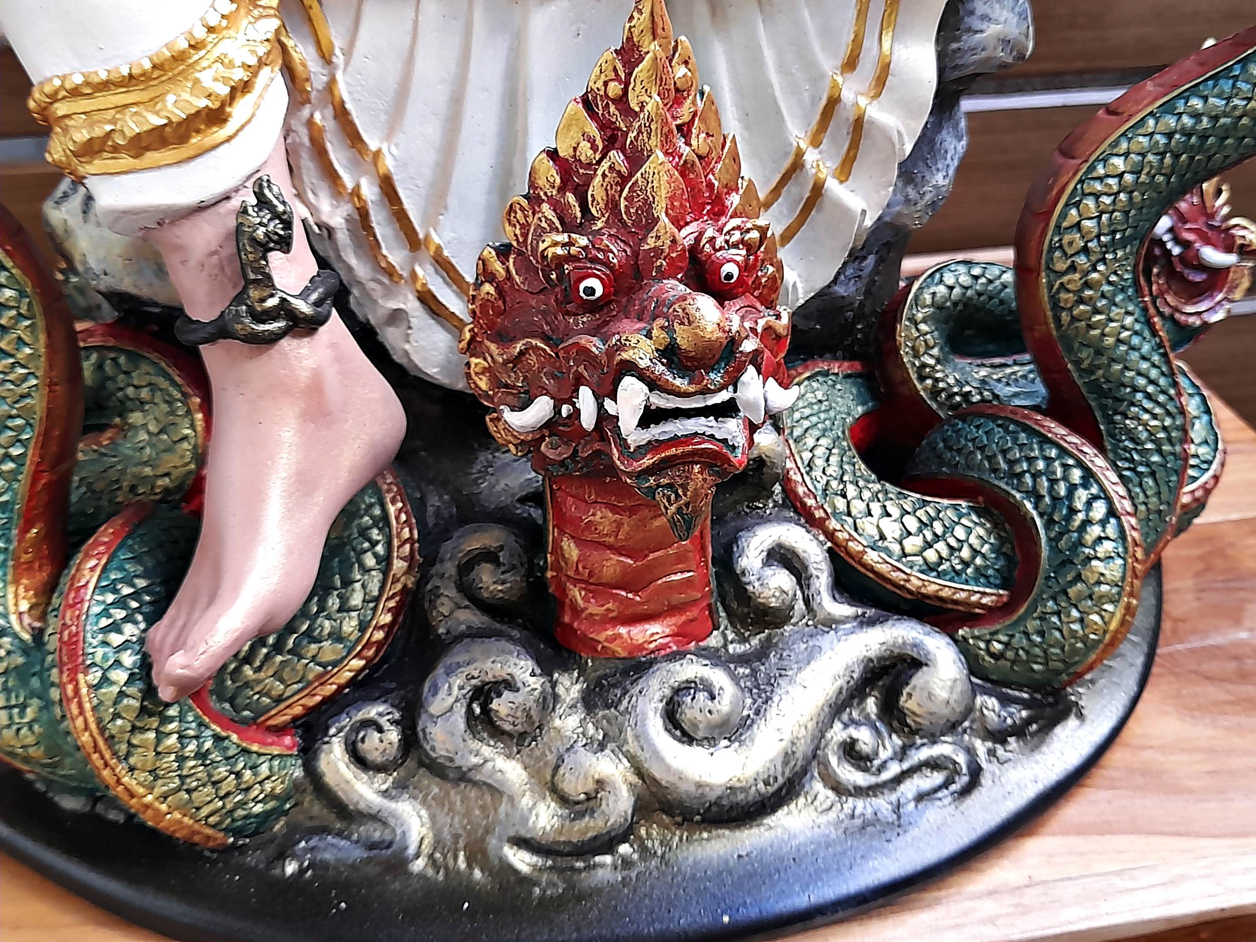 รูปหล่อ พ่อปู่ฤาษี พญานาค(ปู่ฤาษีภุชงค์ บรมครูแห่งสายพญานาคราช) (องค์ใหญ่ขนาดตั้งบูชา หน้าตัก9นิ้ว ฐาน15นิ้ว สูง19นิ้ว) เนื้อทองเหลือง เพ้นสี #รับประกันแท้ #เข้าพิธีบวงสรวงแล้ว