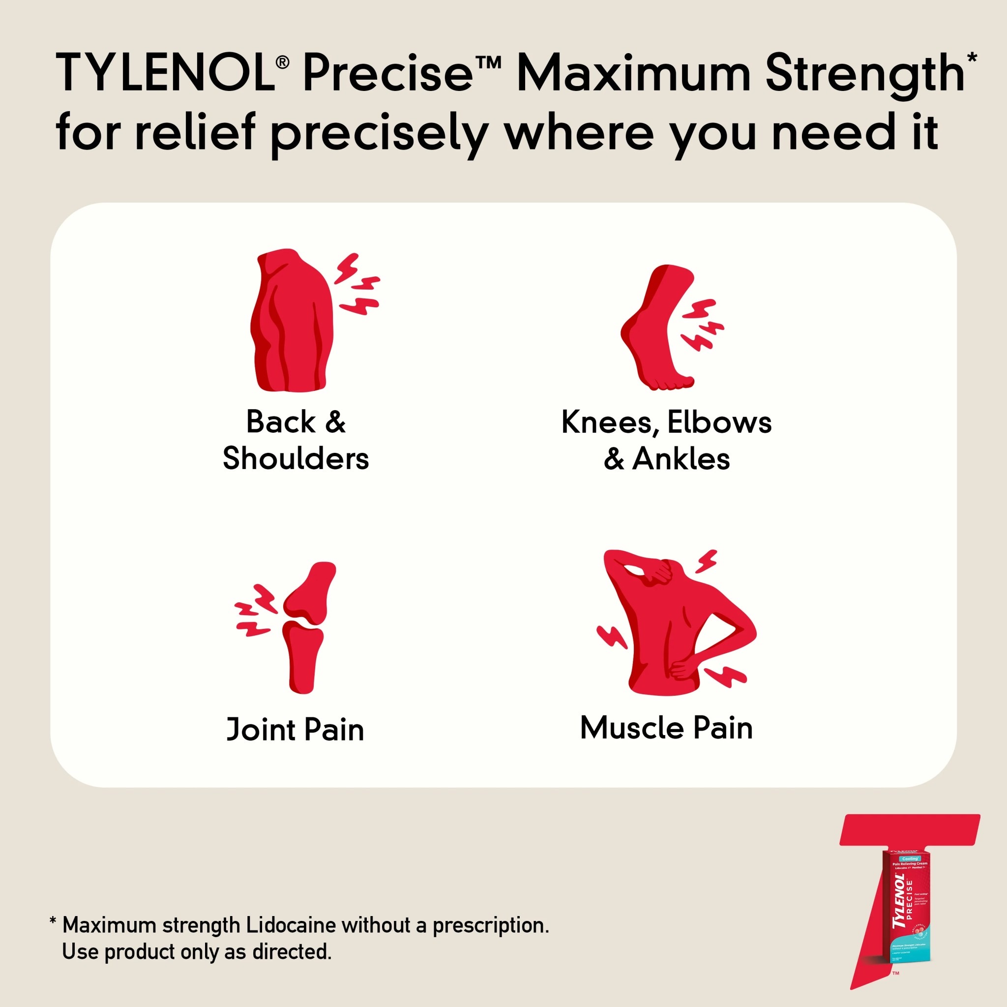 ลูกกลิ้งบรรเทาอาการปวดสูตรเย็น TYLENOL PRECISE Cooling Pain Relieving Cream