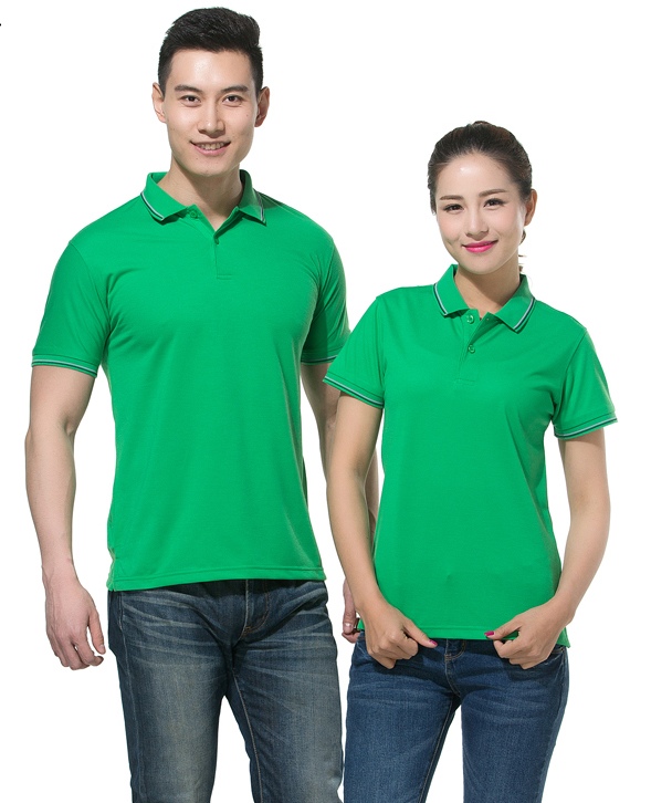 P6012002 เสื้อฟอร์มพนักงาน เสื้อยืดปกโปโล เสื้อโปโลสีเขียว P6012002
