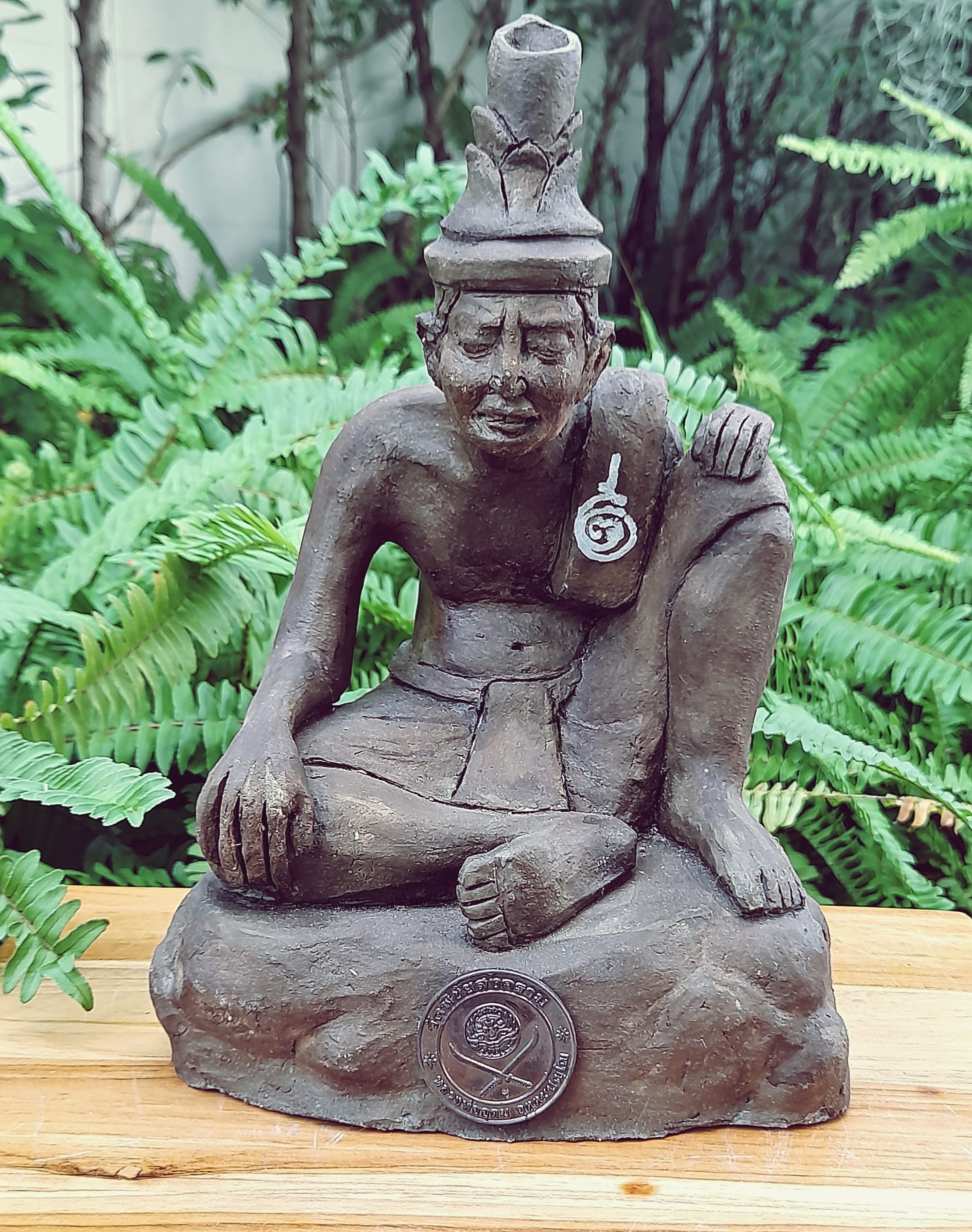 รูปปั้น พ่อปู่ฤาษี นารอท (พ่อแก่) รุ่น2 #รุ่นสุดท้าย พิธีโชคดี เนื้อดินผสมว่าน (ปั้นมือ แบบโบราณ ฐาน7นิ้ว สูง10นิ้ว) จารยันต์ ฐานบรรจุแผ่นยันต์เงิน (จัดสร้าง200ตน) ปี2564 #รับประกันแท้และทัน