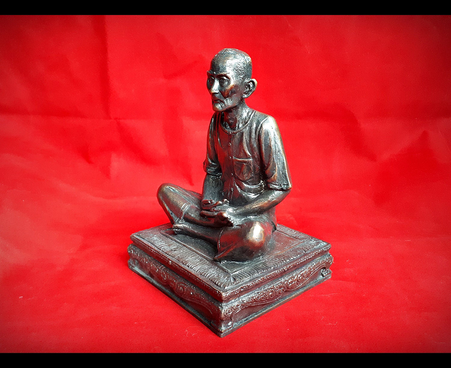 อาแป๊ะ เซียนแปะโรงสี อาจารย์โง้วกิมโคย วัดศาลเจ้า เนื้อโลหะ ขนาดบูชา หน้าตัก 5 นิ้ว ปลุกเสกโดย ครูบากฤษณะ