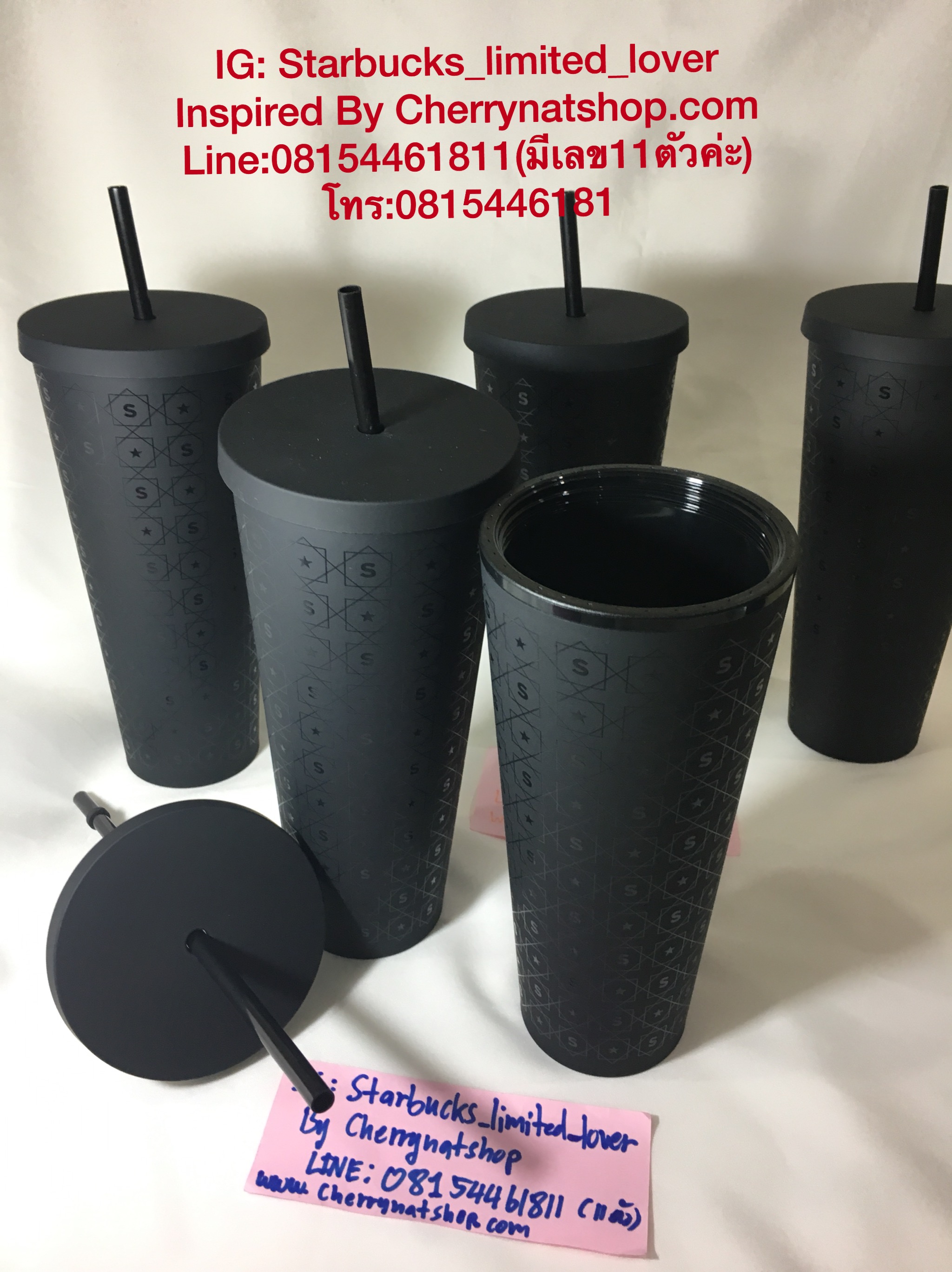 #StarbucksUSA Matte Black Pattern Cold Cup 24oz เท่มากๆให้คะแนน10เต็ม เท่ น่าสอยอะไรเบอร์นี้ #แก้วเก็บเย็นใบใหญ่24ozจากสตาร์บัคส์อเมริกา ใส่เครื่องดื่มได้เยอะใบใหญ่สะใจ #ใบนี้สีดำด้านมีลายตัวSและรูปดาวทั้งใบ #ความพิเศษของเนื้อด้านคือจับแล้วสัมผัสนุ่มมือ ไ