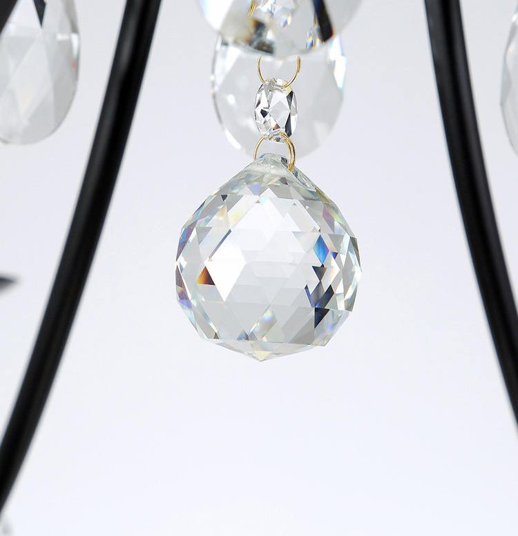 โคมไฟระย้าสไตล์อเมริกันเหล็กดัดแท่งเทียนตกแต่งคริสตัล [D6659]