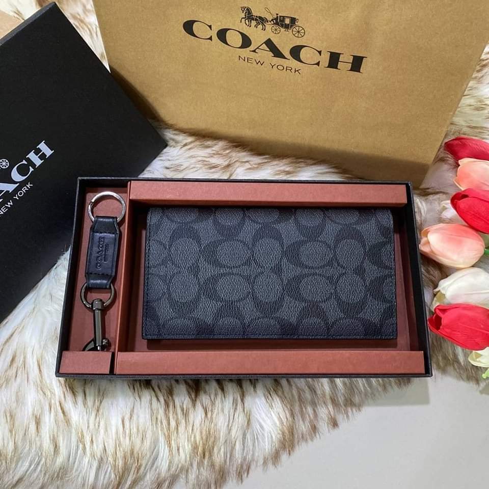 COACH 75013 BREAST POCKET WALLET IN SIGNATURE (แอดไลน์ก่อนสั่งซื้อ)