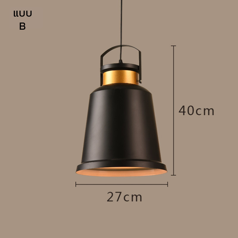 โคมไฟแขวนเพดานสไตล์ลอฟท์อเมริกันโป๊ะสีดำหัวสีทอง [SY65228]