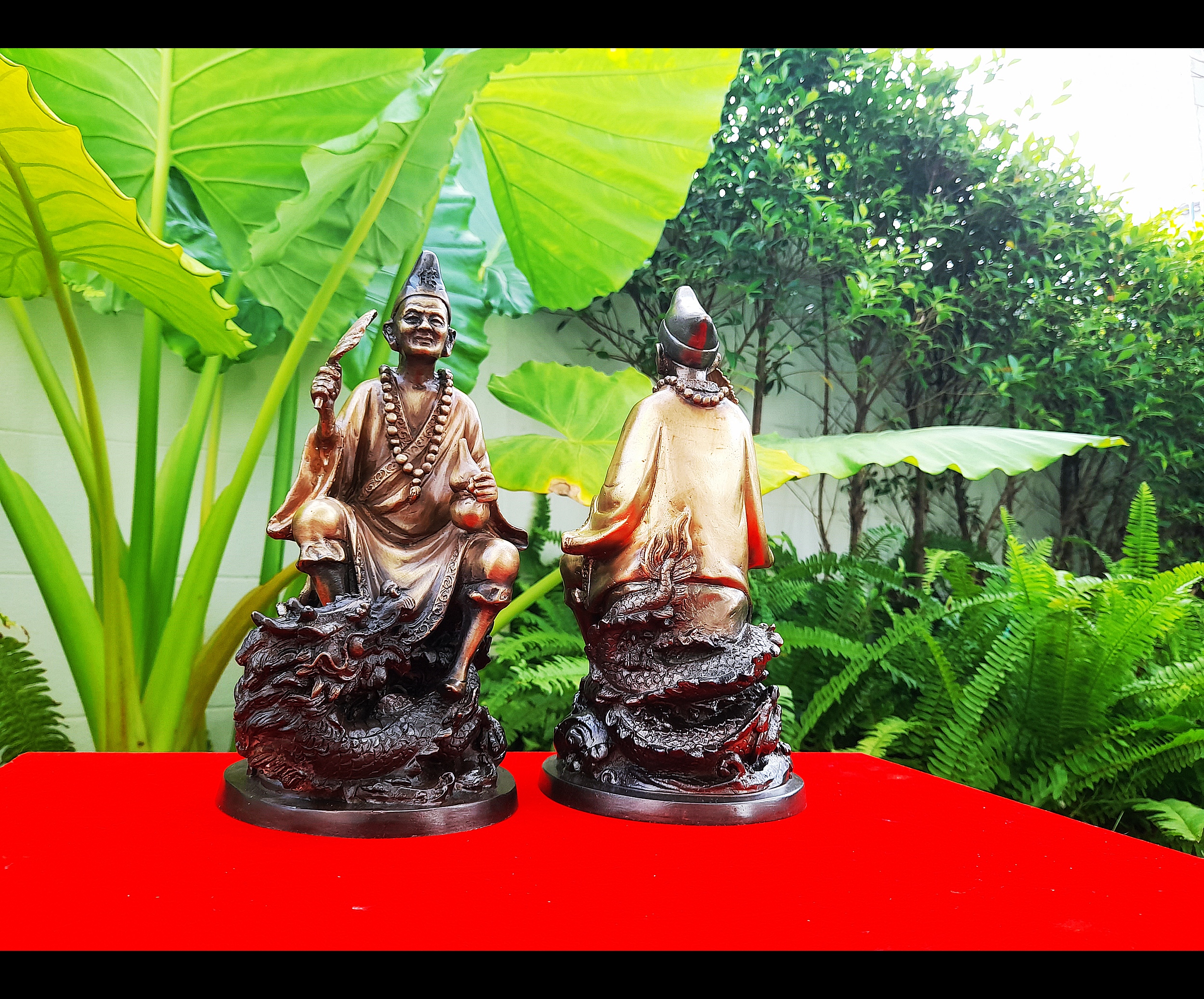 รูปหล่อ พระจี้กง นั่งมังกร เนื้อทองเหลือง (ขนาดตั้งบูชา ฐาน5นิ้ว สูง9.5นิ้ว) ปี2564 #รับประกันแท้ - หลวงพ่อบ๊ะ วัดโพธิ์ลังกา ปลุกเสกเดี่ยว