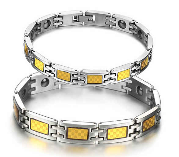 พร้อมส่งสร้อยข้อมือแม่เหล็กเพื่อสุขภาพ สร้อยไทเทเนียมเจอรเมเนียม สร้อยประจุลบ รุ่นJ(ผู้หญิง)