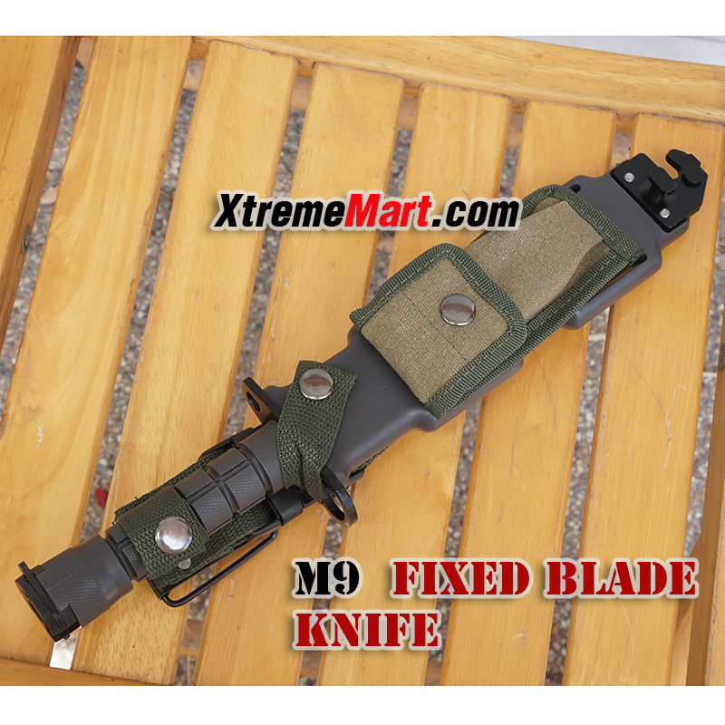 มีดใบตาย M9 (งาน China) มีดติดปลายปืนไรเฟิลตระกูล M16, AR15, M4, G3 และปืนมาตรฐาน NATO รุ่นอื่นๆ