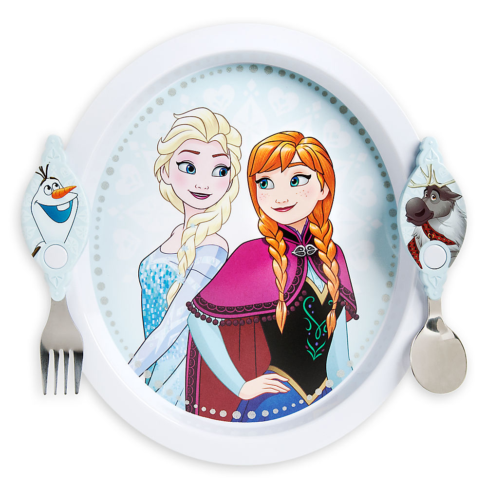 ชุดจานอาหารพร้อมช้อนส้อมสุดน่ารัก Disney Disney Frozen Plate & Flatware Set