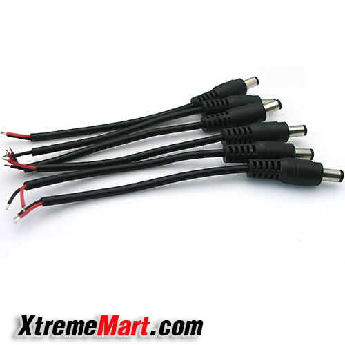 สายพร้อมขั้วเสียบแบตเตอรี่ สำหรับไฟฉายติดจักรยาน DC Power Extension Female Cable-Black (ตัวผู้)