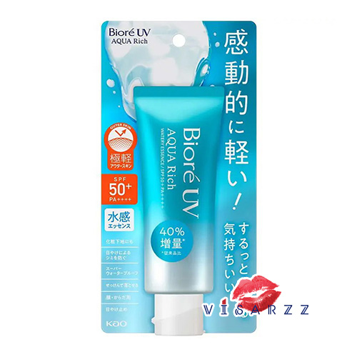 (แบบหลอด) Biore UV Aqua Rich Watery Essence SPF 50+ PA+++ 70g ครีมกันแดดสูตรน้ำ เนื้อบางเบา ทาทับเมคอัพได้เลย สูตรใหม่ล่าสุดกันแดดได้ดียิ่งขึ้น