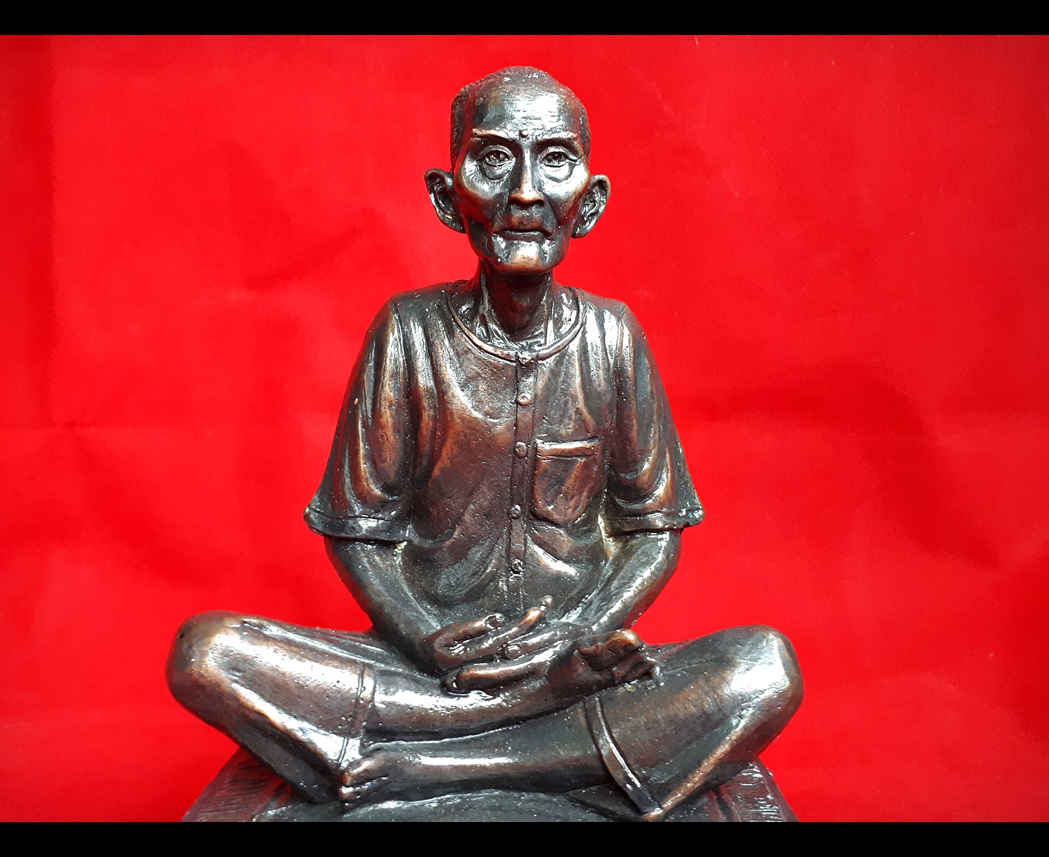 อาแป๊ะ เซียนแปะโรงสี อาจารย์โง้วกิมโคย วัดศาลเจ้า เนื้อโลหะ ขนาดบูชา หน้าตัก 5 นิ้ว ปลุกเสกโดย ครูบากฤษณะ