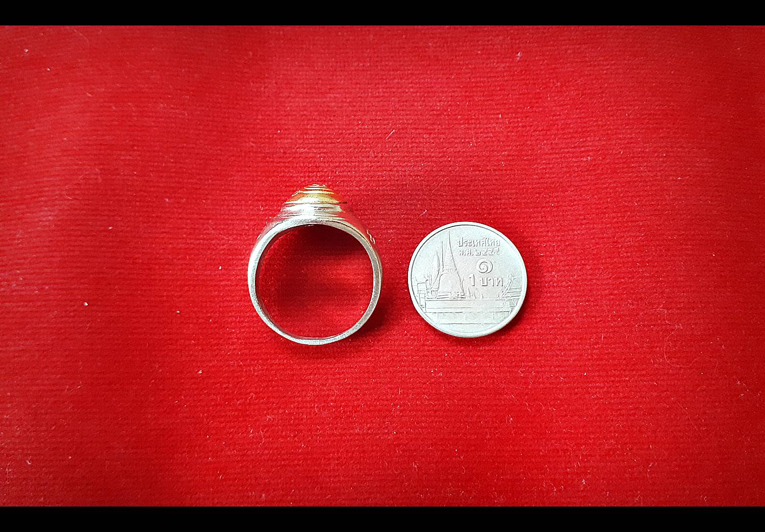 แหวนหัวนะโม กันอันตรายทั้งปวง หลวงปู่ทองสุข วัดโตนด เพชรบุรี (ขนาด56) รุ่นมหามงคลเศรษฐี ปี 2561