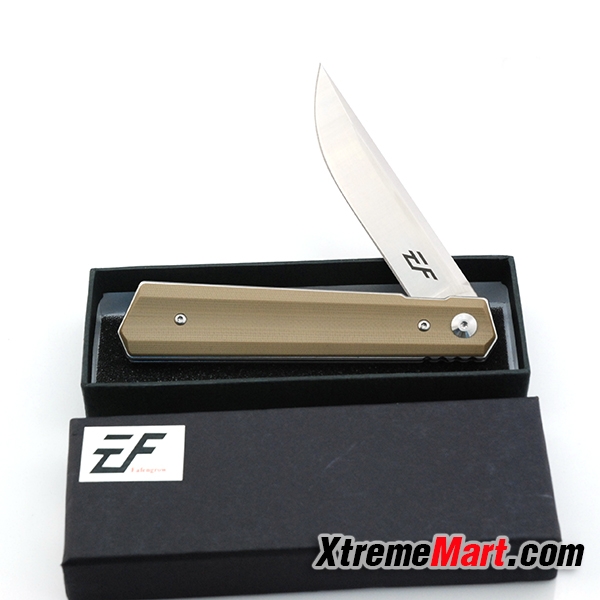 มีดพับ Eafengrow EF56 ด้ามน้ำตาล 58-60HRC 9Cr Blade G10 Handle Folding knife Survival Camping tool tactical edc outdoor