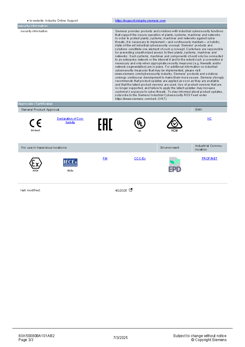 Siemens SCALANCE XB008 Unmanaged Industrial Ethernet Switch -8 Port ( 6GK5008-0BA10-1AB2 )