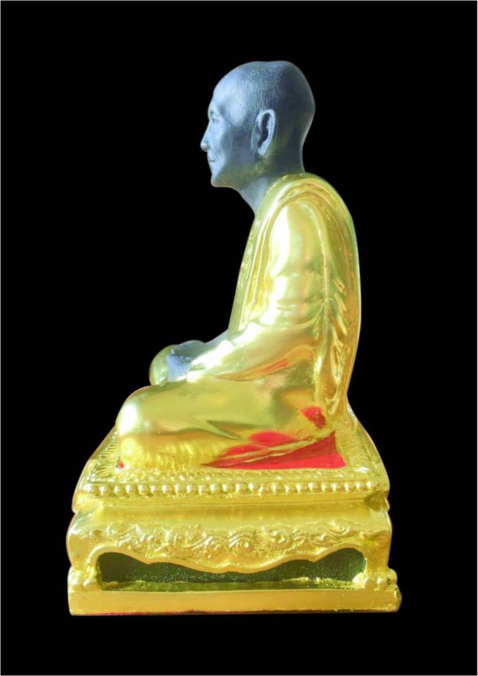 รูปหล่อ หลวงพ่อกวย วัดโฆษิตาราม(วัดบ้านแค) รุ่นแรงครู ปี2560 (จัดสร้าง112องค์) เนื้อนิลผสมเหล็กไหล ปิดทองคำแท้ #รับประกันแท้