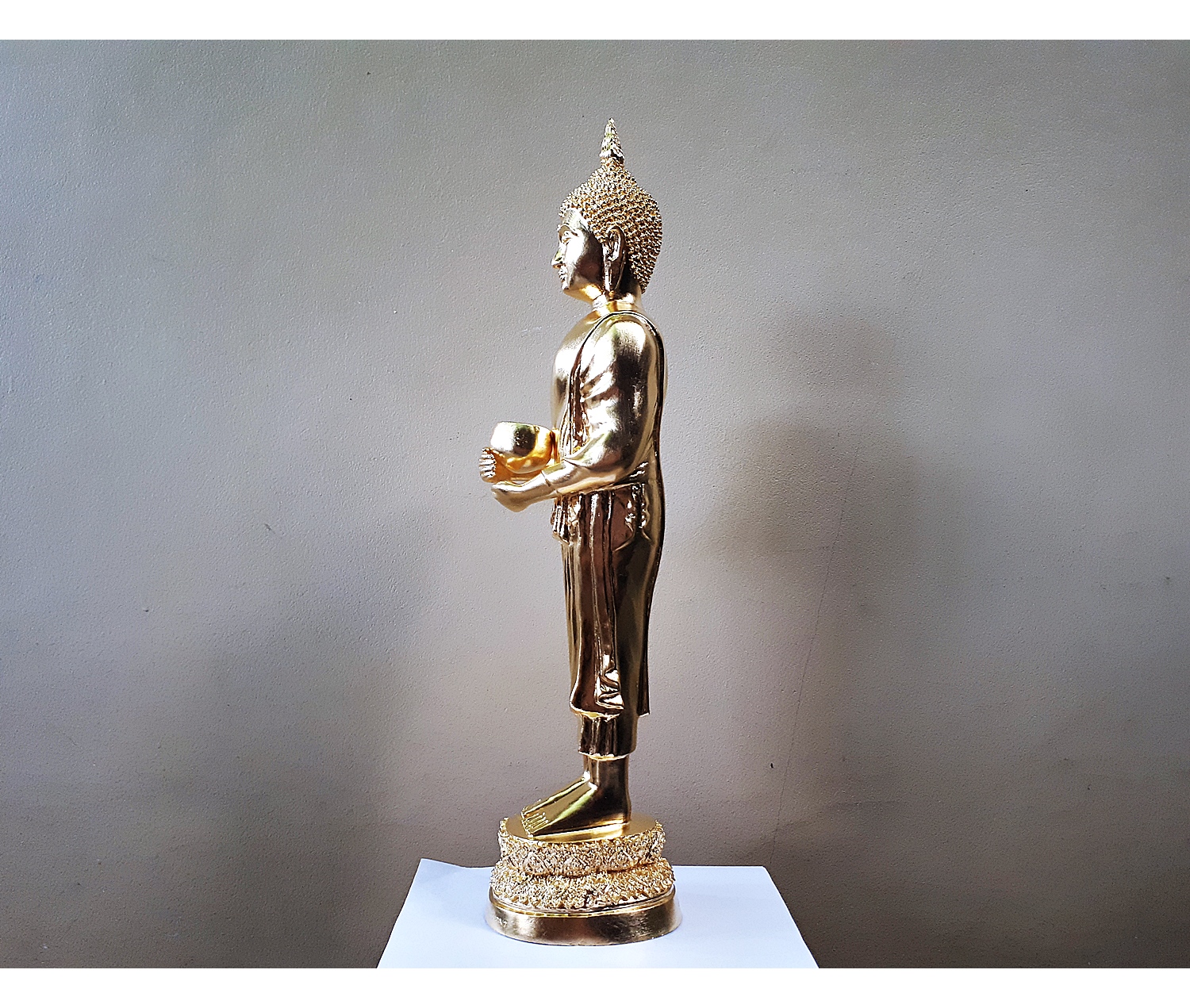 รูปหล่อ พระพุทธ หลวงพ่อไหลมาเทมา(สมเด็จองค์ปฐม ปางอุ้มบาตร อุดมสมบูรณ์มหาลาภ) - เนื้อทองเหลือง ปิดทองแท้ (องค์ใหญ่ขนาดตั้งบูชา สูง26นิ้ว) ปี2563 #รับประกันแท้ - หลวงพ่อเล็ก วัดท่าขนุน เป็นประธานปลุกเสกอฐิษฐานจิต