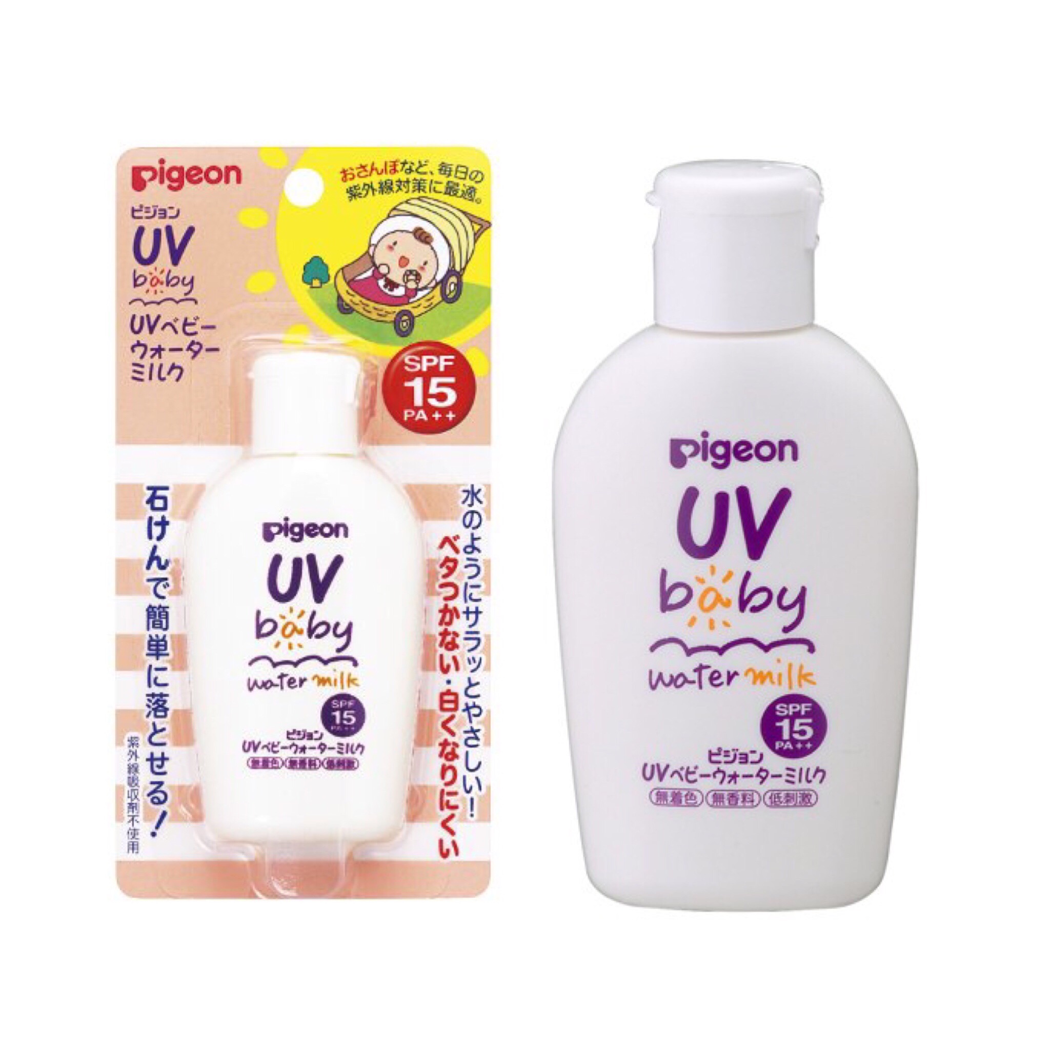 ครีมน้ำนมกันแดดสำหรับทารกและเด็กเล็ก Pigeon UV Baby Water Milk SPF15 PA++