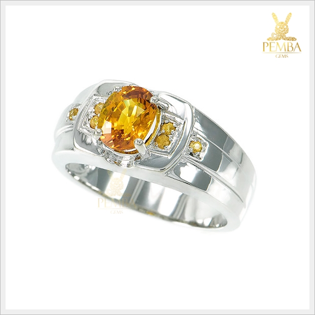 แหวนบุษราคัมแท้ สีน้ำทอง สวยใสไฟดี คัดสรรคุณภาพ แหวนพลอยแท้