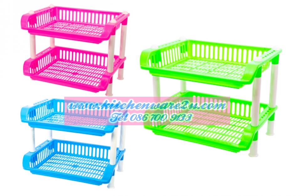P07163 ชั้นวางของเอนกประสงค์ 2 ชั้น (36 x 48 x 35 cm) สีหวาน No.9850-2 ราคาส่งต่อ 1 โหล:12 ชุด: เฉลี่ย 90 บาทชุด