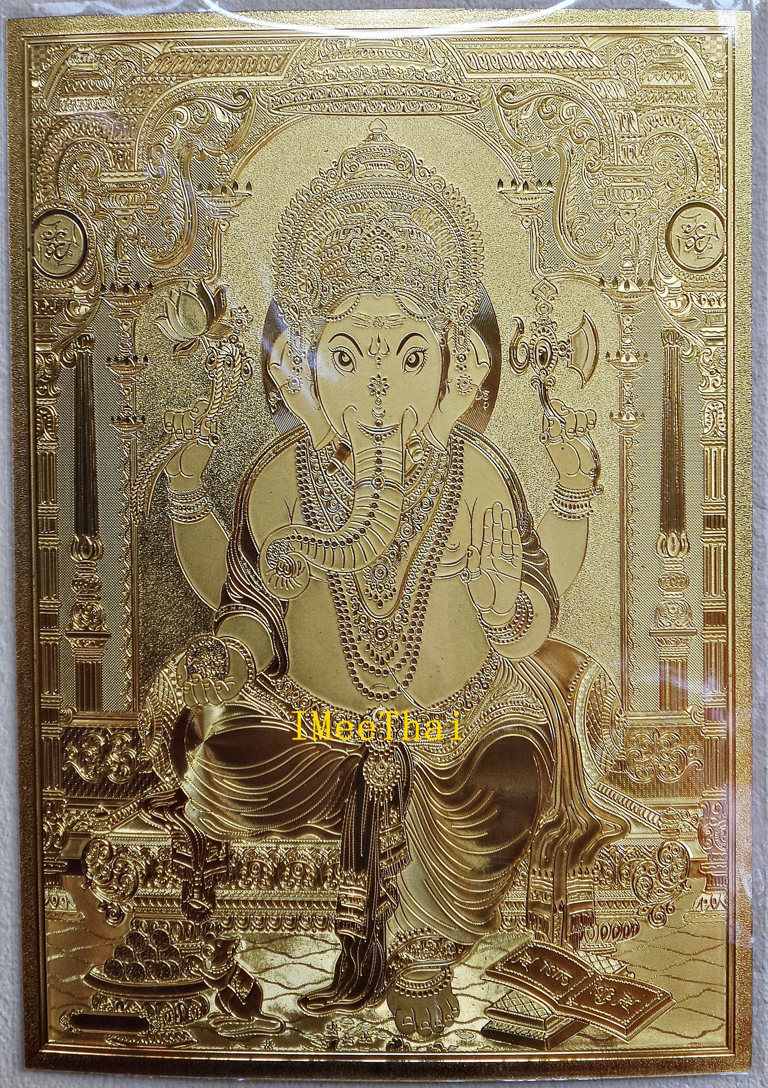 รูปภาพแผ่นทอง พระพิฆเนศ พระศิวะ พระแม่อุมา พระแม่กาลี ปางต่างๆ แผ่นทองพิมพ์ลายนูน 2หน้า (ขายปลีก ขายส่ง)