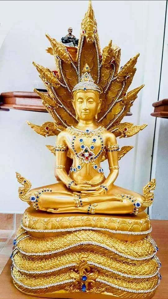 พระพุทธบรมศาสดาศรีนาคาลัย (พระมหาจักพรรดิ์ ปางพระนาคปรก พญานาค 9หัว 9เศียร 9ตน) หน้าตัก9นิ้ว เนื้อโลหะ (งานสั่งทำ Pre-Order ขายปลีก ขายส่ง)