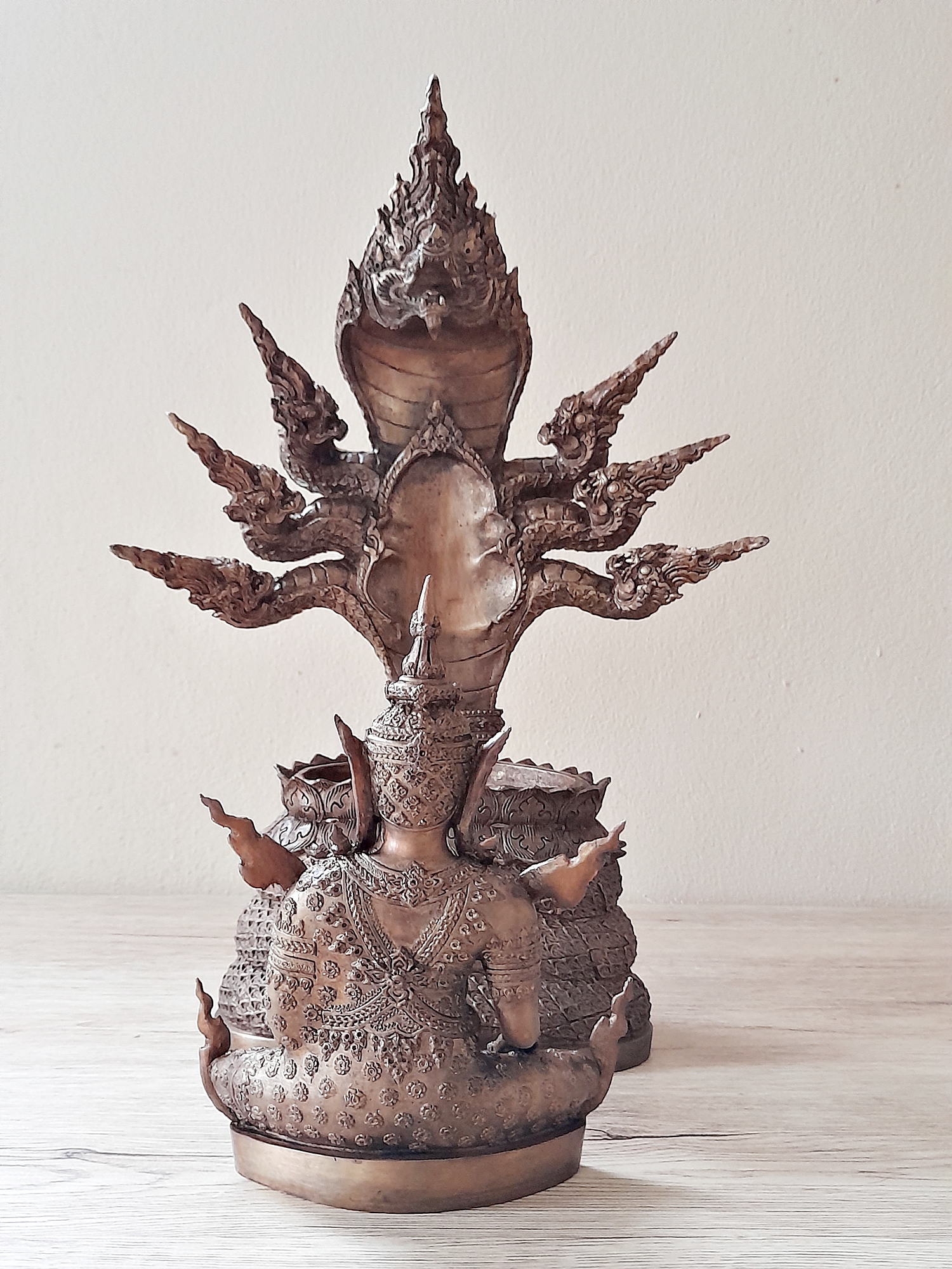 รูปหล่อ พระพุทธรูป สมเด็จองค์ปฐม ทรงเครื่องจักพรรดิ์ ปางพระนาคปรก (พระพุทธวิโมกข์มุนี หน้าตัก 5นิ้ว) ปี2560 #รับประกันแท้ - หลวงพ่อหนุน วัดพุทธโมกข์