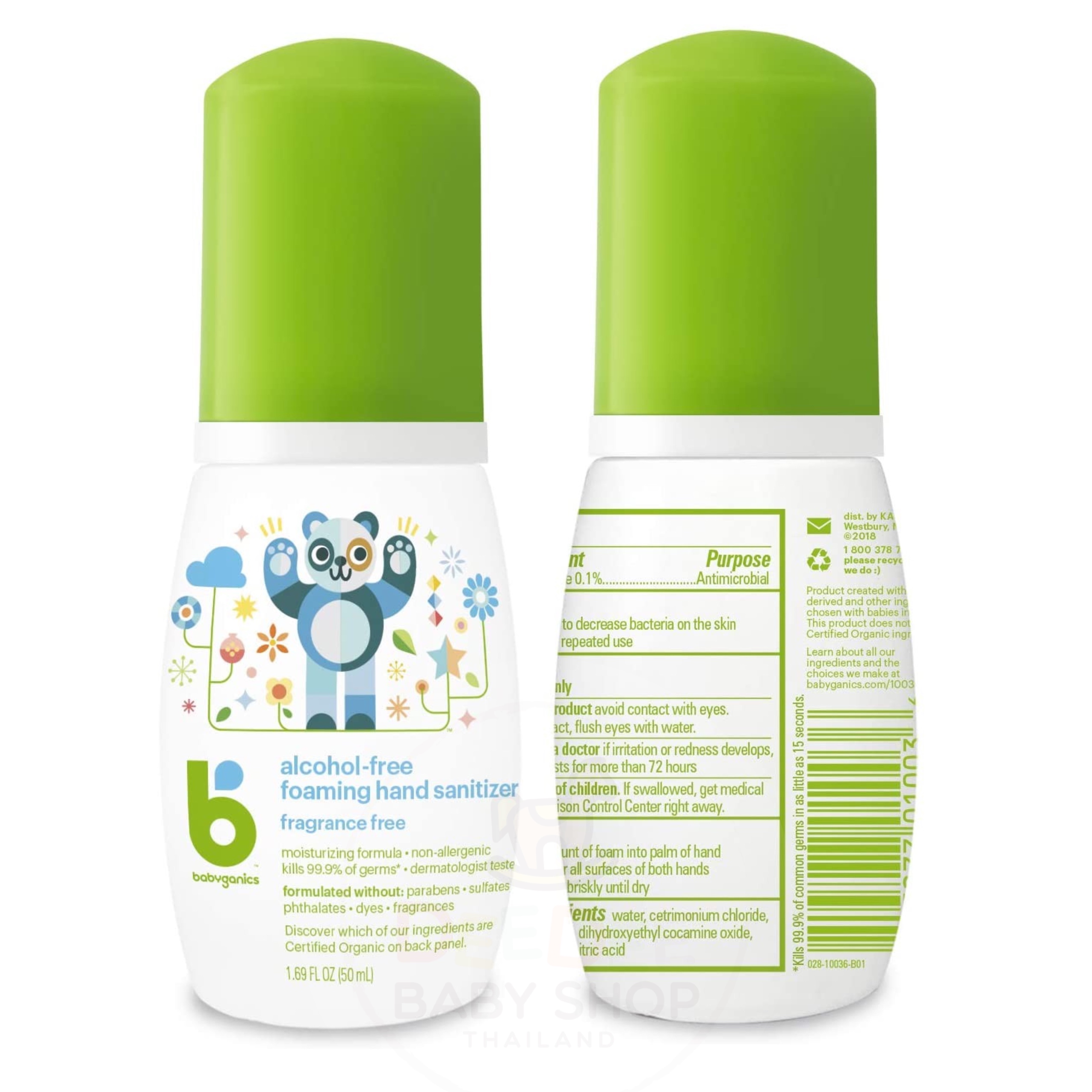 โฟมทำความสะอาดมือปลอดสารพิษ Babyganics On-The-Go Alcohol-Free Foaming Hand Sanitizer