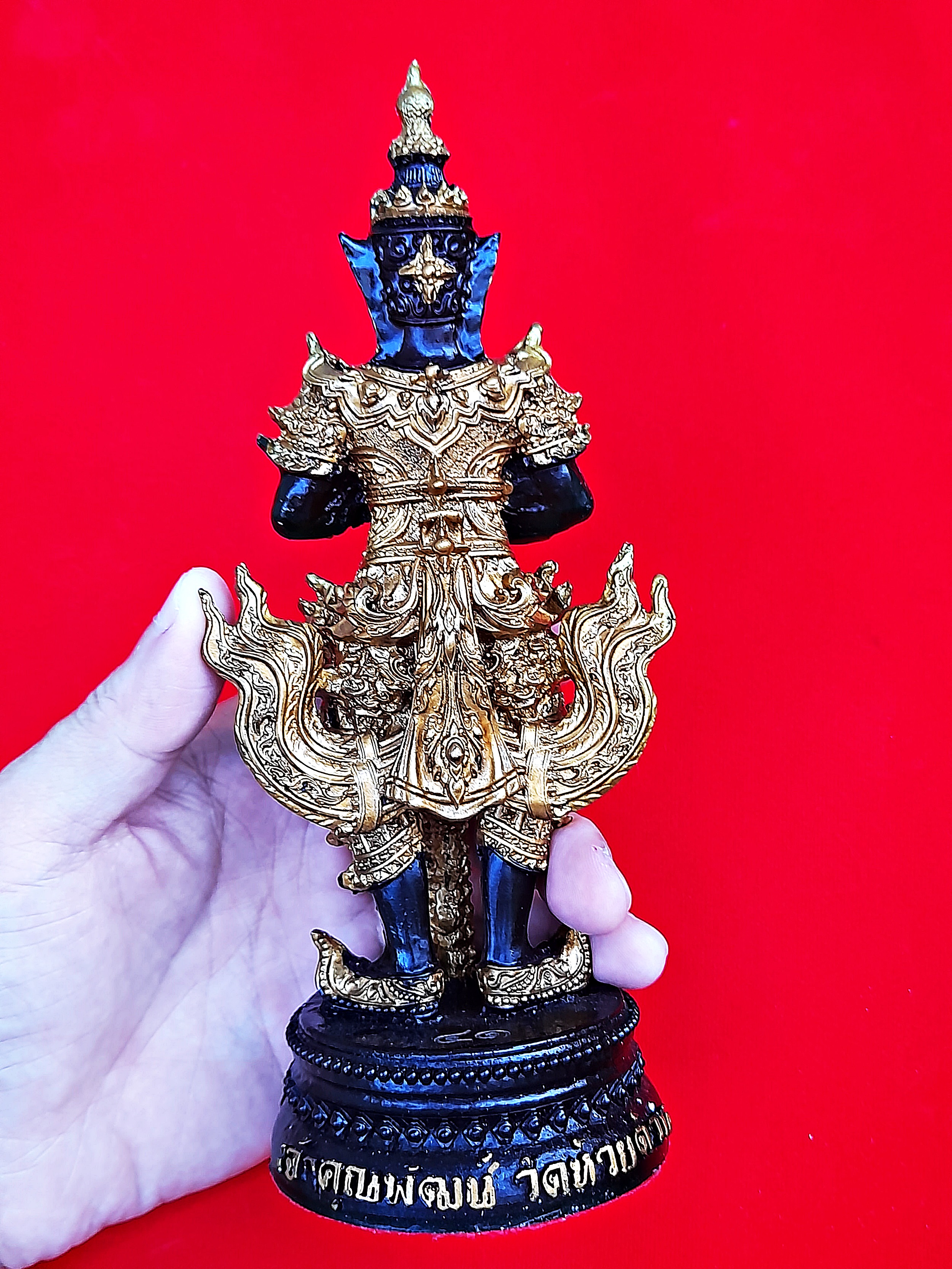 รูปหล่อ ท้าวเวสสุวรรณ สีดำ ชุดสีทอง (สูง 9นิ้ว) เนื้อแร่เหล็กน้ำพี้ ปี2565 #รับประกันแท้