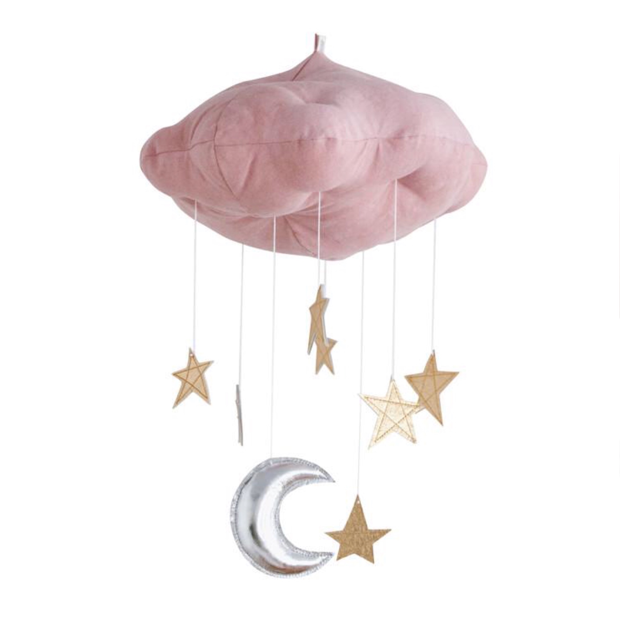 โมบายแขวนแสนน่ารัก Luxe Moon & Star Natural Dyed Cloud Mobile (Pink)