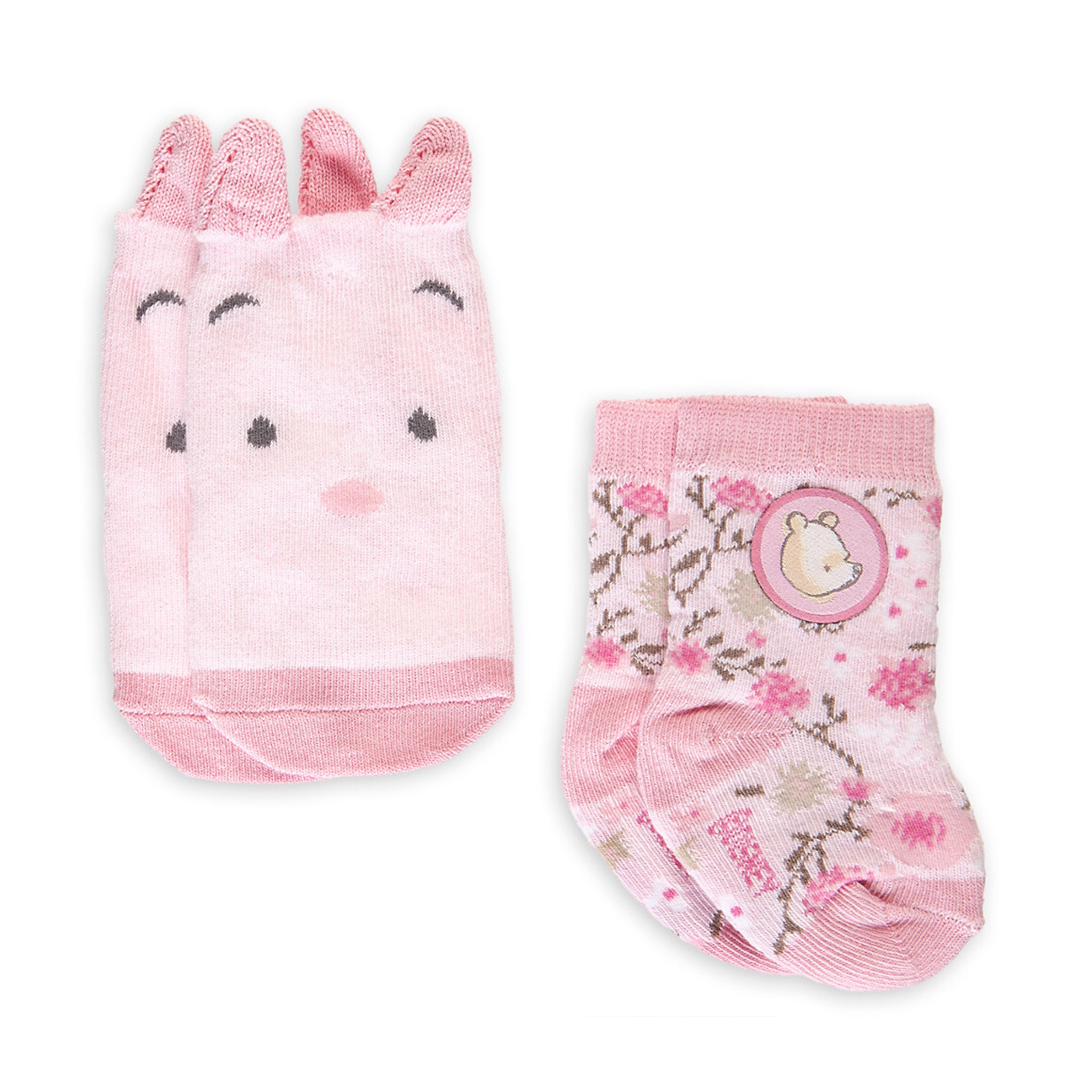 ถุงเท้าเซ็ทคู่สำหรับเบบี๋ตัวน้อย Disney Winnie the Pooh Sock Set for Baby (Piglet)