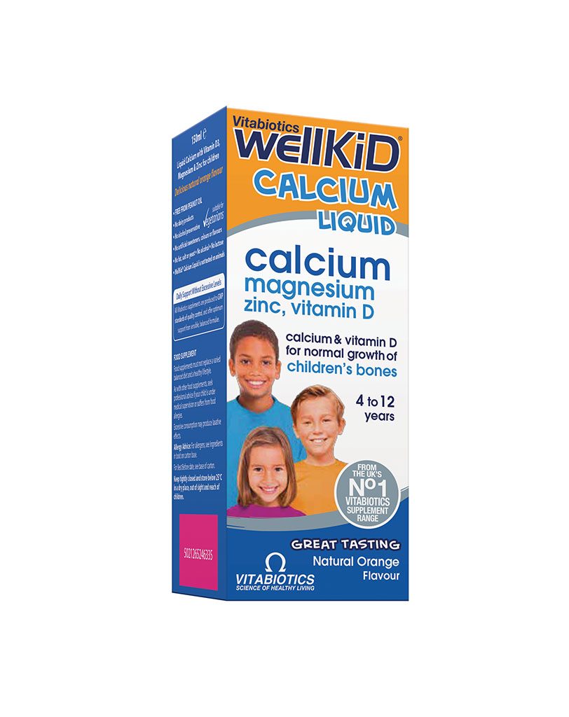 วิตามินเสริมแคลเซียมสำหรับเด็ก Vitabiotics WellKid Calcium Liquid