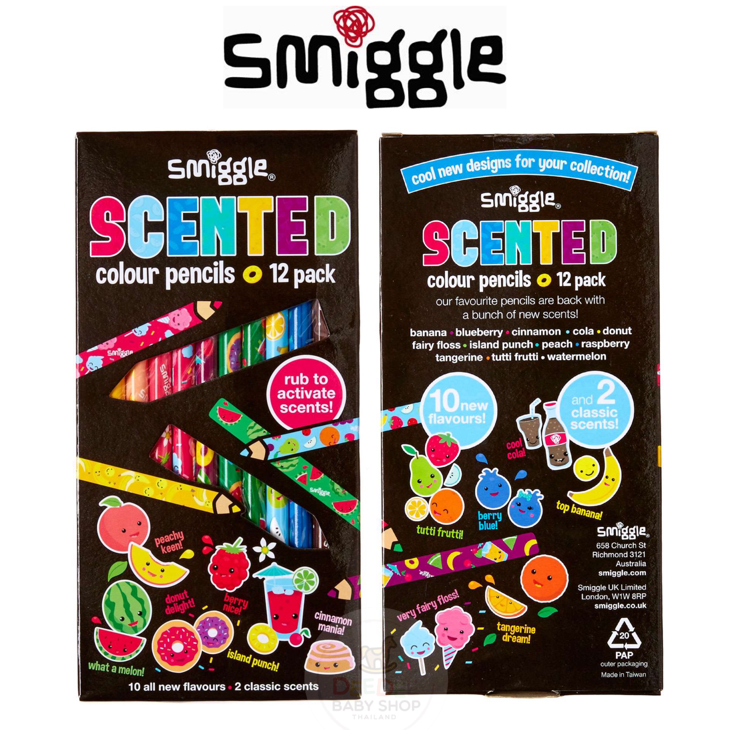 สีไม้พร้อมกลิ่นหอม Smiggle Scented Colour Pencils (12-Pack)