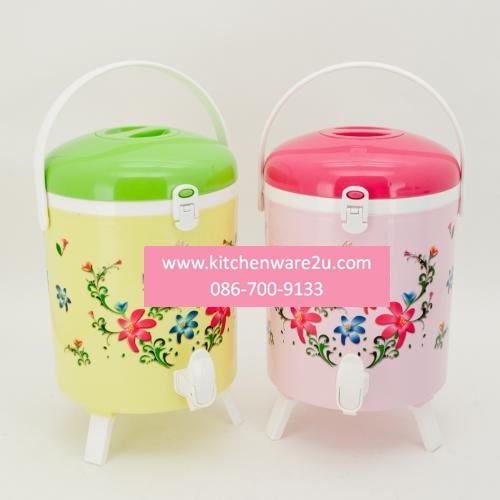 P10465 กระติกคูลเลอร์ 8 ลิตร (24.5*24.5*35.5 cm.) เกรดเอ อย่างดี No.PB-475F (ราคาส่งต่อ 12 ใบ:285 บชุด)