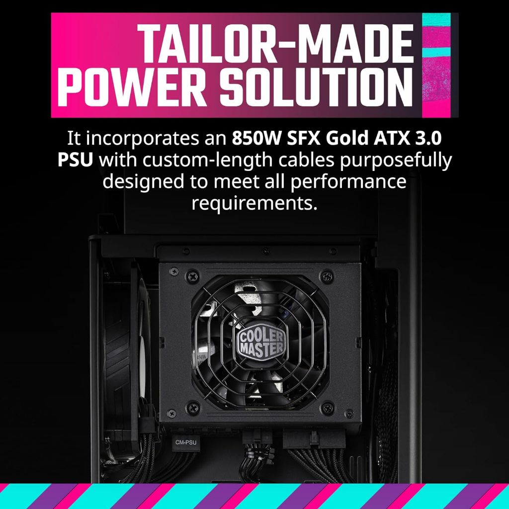 Cooler Master NCORE 100 MAX Bronze ITX SFF Tower Case, Custom 120mm AIO