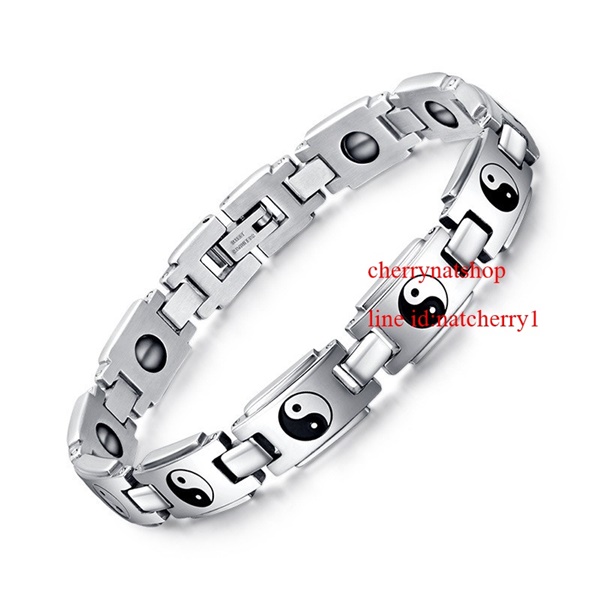 พร้อมส่งสร้อยข้อมือแม่เหล็กเพื่อสุขภาพ สร้อยข้อมือไทเทเนียมเจอรเมเนียม รุ่นCL