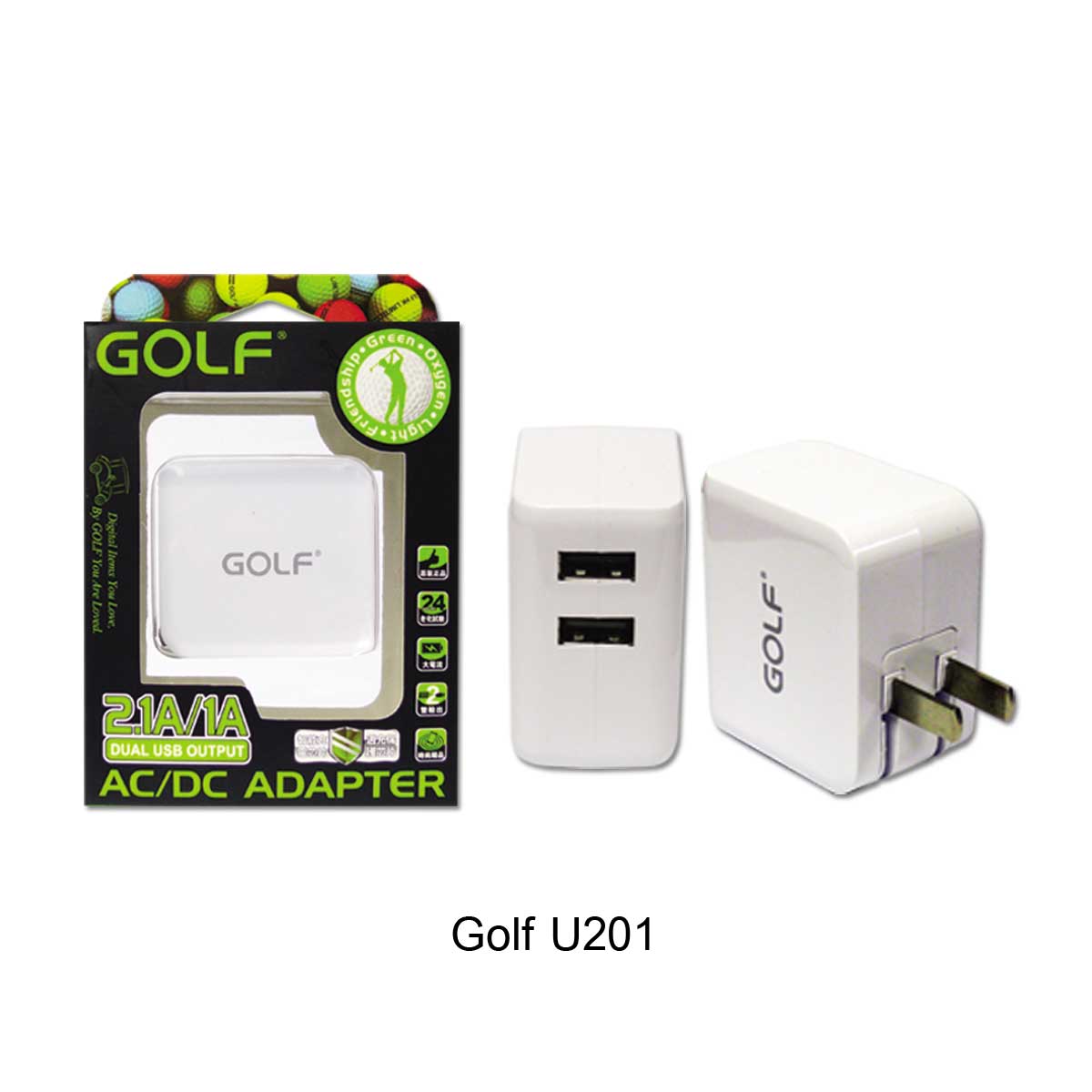 หัวชาร์จ ที่ชาร์จ ไฟบ้าน USB 2 Port สกรีนโลโก้ได้ ของพรีเมี่ยม ของที่ระลึก ของแจก ของแถม