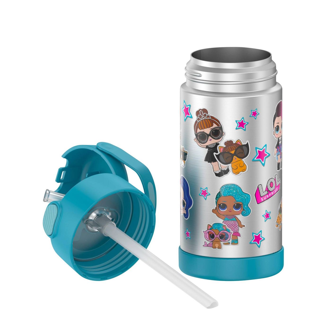 กระติกน้ำสเตนเลสรักษาอุณหภูมิ Thermos L.O.L. Surprise! Remix FUNtainer Vacuum Insulated Stainless Steel Bottle 12OZ with Bali Handle (2020)