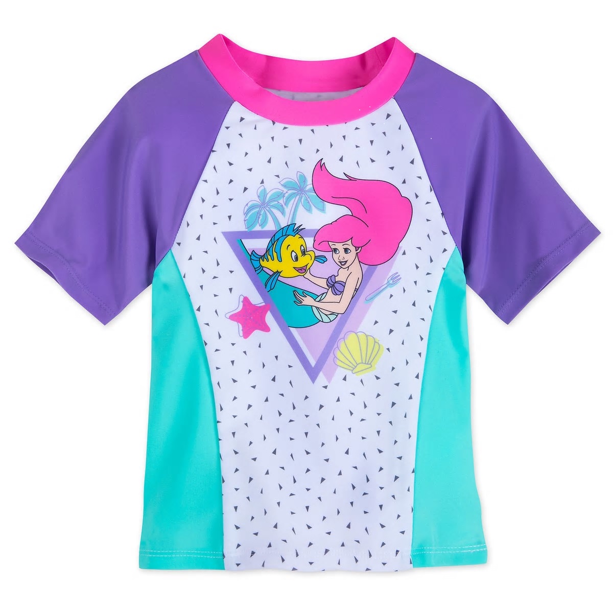 ชุดว่ายน้ำเด็กหญิง Ariel Rash Guard Swimsuit for Girls ไซส์ XS(4} จาก Disneystore อเมริกา