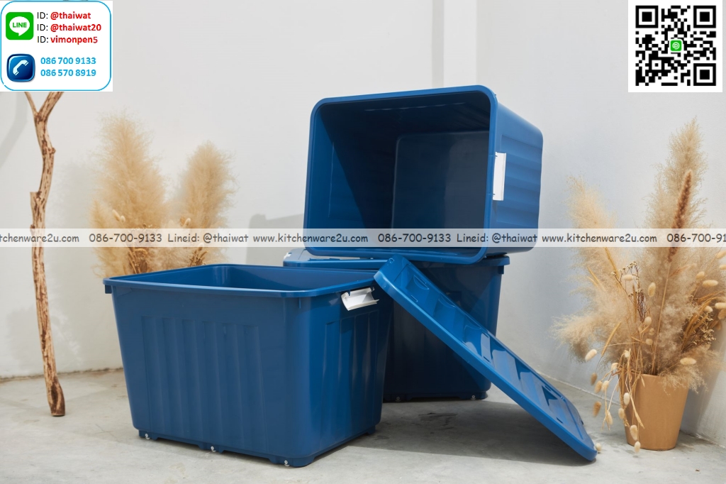 P12600 กล่องเอนกประสงค์ 160 ลิตร มีล้อ (79*58.8*51.5 cm cm) จัมโบ้ No.3030 ราคาขายส่งต่อ 12 ใบ: เฉลี่ย 360 บต่อใบ